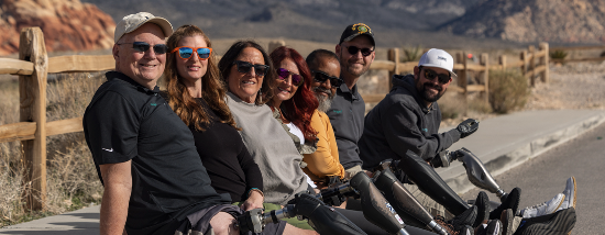 Group of OPRA™ Implant System patients outdoors.