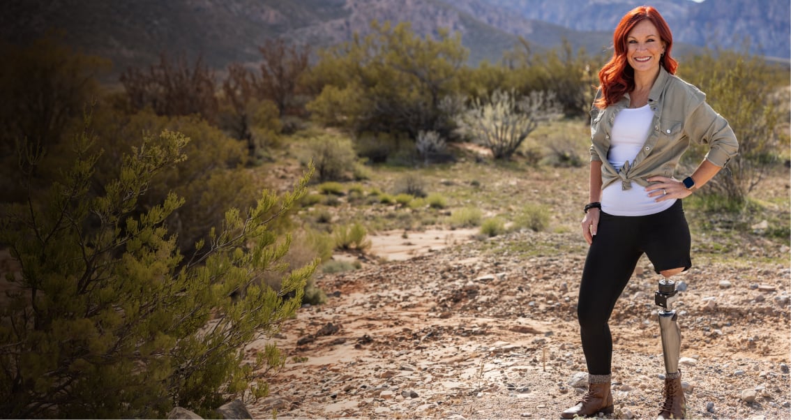 Woman standing in desert