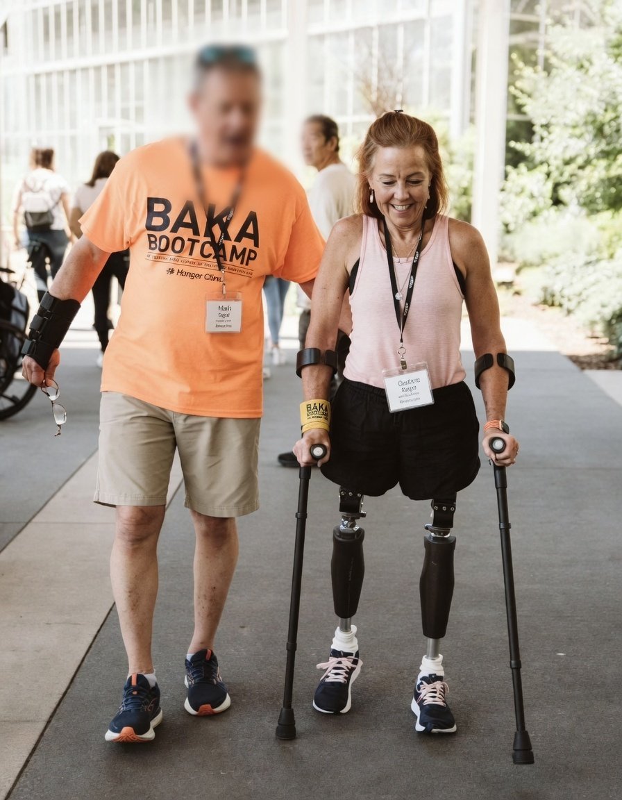 Image of OPRA™ Implant System patient and support person.